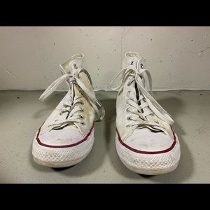 White High Top Converse *STAINED*